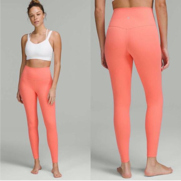 Lululemon Leggings Womens 6 Raspberry Cream Align 25" Athletic Yoga Gym Coral - Picture 1 of 9
